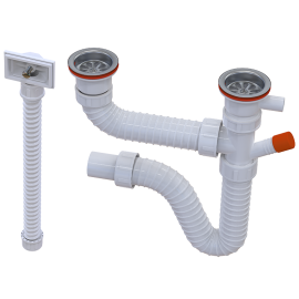 Sifon 2/2 sudopere ISAFLEX sa prelivom i prikljuckom 2205